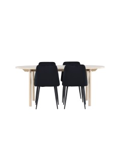 Matgrupp Andy med Night matstolar, 180 × 90 cm