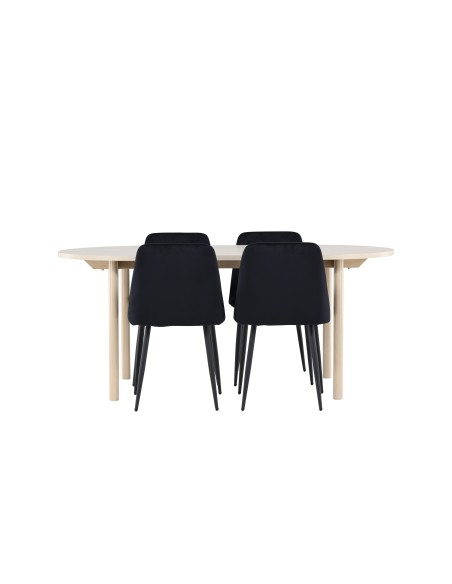 Matgrupp Andy med Night matstolar, 180 × 90 cm