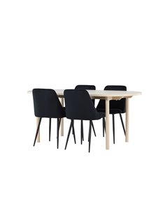Matgrupp Andy med Night matstolar, 180 × 90 cm 2