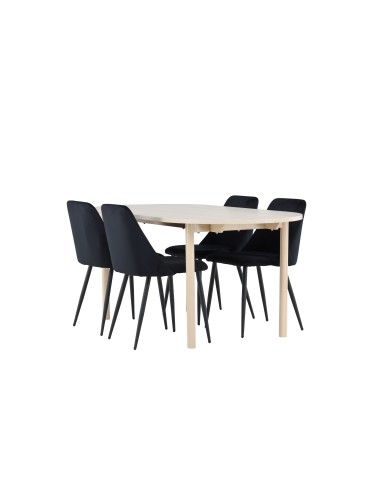Matgrupp Andy med Night matstolar, 180 × 90 cm