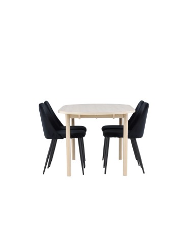 Matgrupp Andy med Night matstolar, 180 × 90 cm