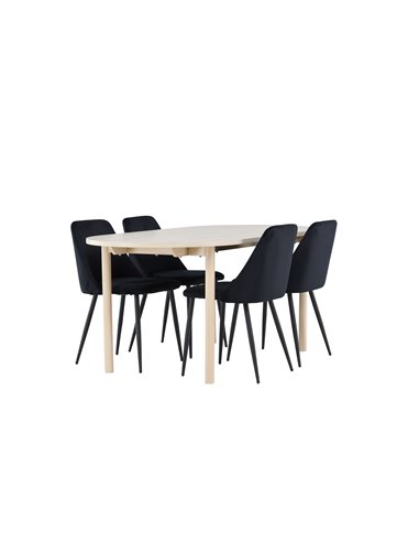 Matgrupp Andy med Night matstolar, 180 × 90 cm