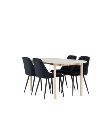 Matgrupp Andy med Night matstolar, 180 × 90 cm