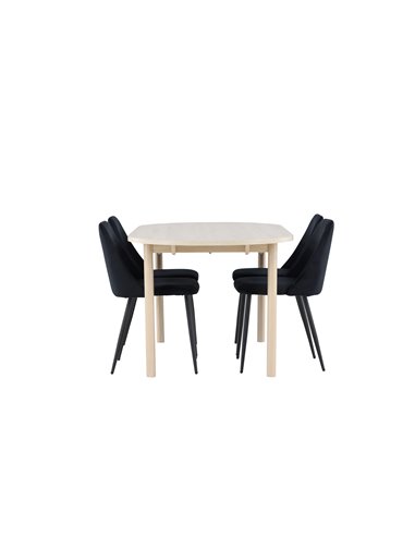 Matgrupp Andy med Night matstolar, 180 × 90 cm