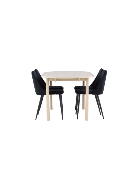 Matgrupp Andy med Night matstolar, 180 × 90 cm