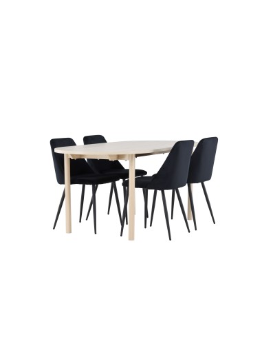 Matgrupp Andy med Night matstolar, 180 × 90 cm