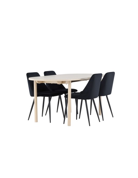 Matgrupp Andy med Night matstolar, 180 × 90 cm