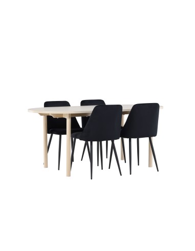 Matgrupp Andy med Night matstolar, 180 × 90 cm