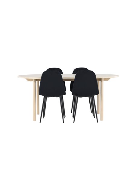 Matgrupp Andy med Polar matstolar, 180 × 90 cm