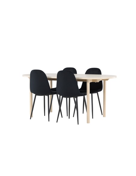Matgrupp Andy med Polar matstolar, 180 × 90 cm