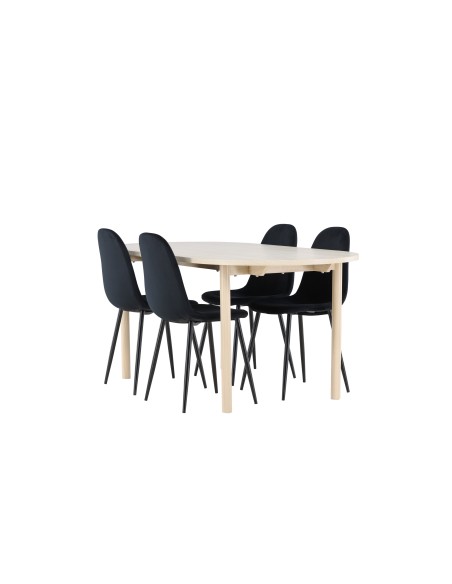 Matgrupp Andy med Polar matstolar, 180 × 90 cm