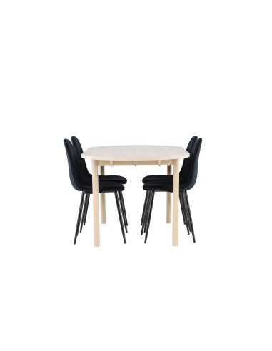 Matgrupp Andy med Polar matstolar, 180 × 90 cm