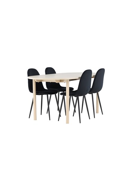 Matgrupp Andy med Polar matstolar, 180 × 90 cm