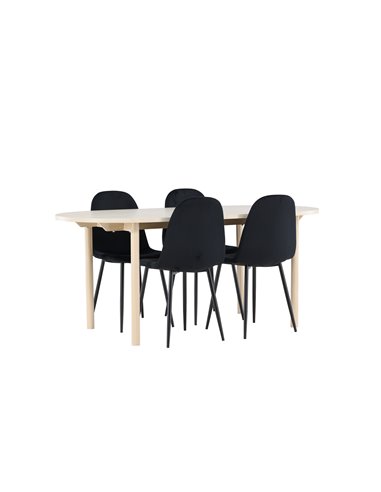 Matgrupp Andy med Polar matstolar, 180 × 90 cm