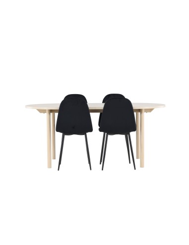 Matgrupp Andy med Polar matstolar, 180 × 90 cm