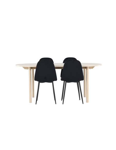 Matgrupp Andy med Polar matstolar, 180 × 90 cm