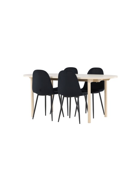 Matgrupp Andy med Polar matstolar, 180 × 90 cm