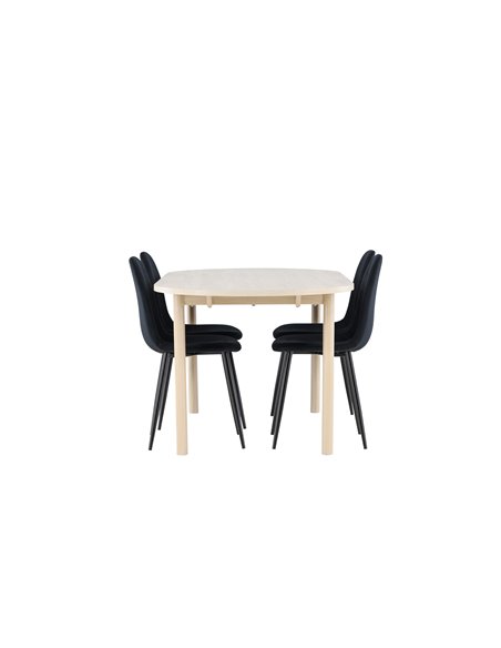 Matgrupp Andy med Polar matstolar, 180 × 90 cm