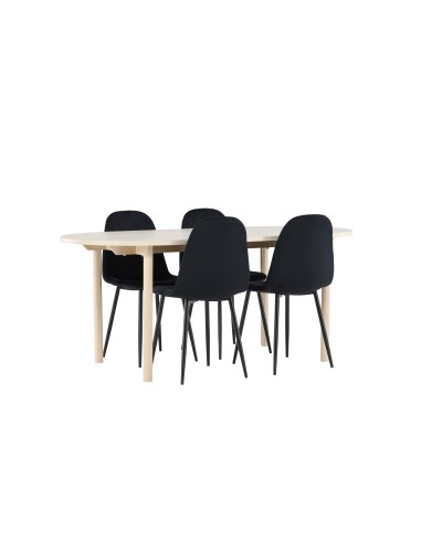 Matgrupp Andy med Polar matstolar, 180 × 90 cm