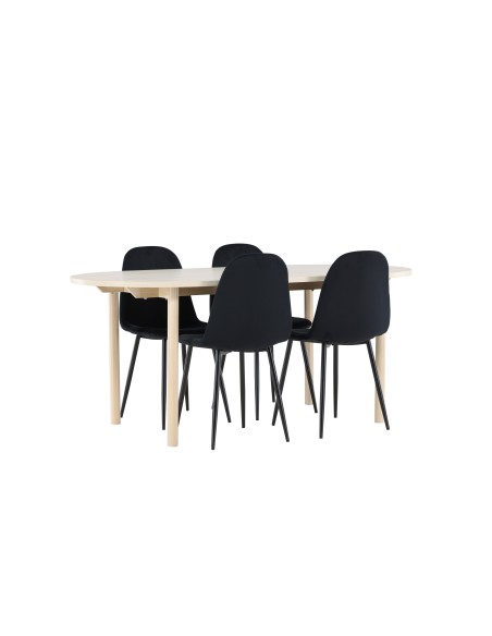 Matgrupp Andy med Polar matstolar, 180 × 90 cm