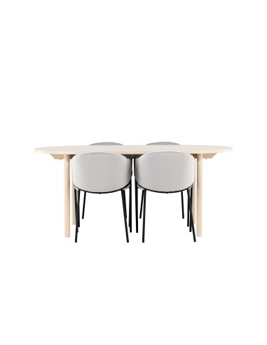 Matgrupp Andy med Evelina matstolar, 180 × 90 cm