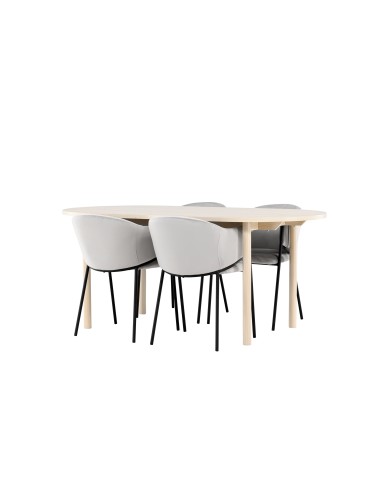 Matgrupp Andy med Evelina matstolar, 180 × 90 cm