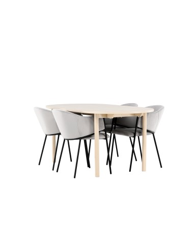 Matgrupp Andy med Evelina matstolar, 180 × 90 cm