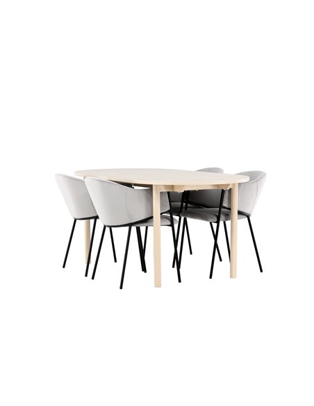 Matgrupp Andy med Evelina matstolar, 180 × 90 cm