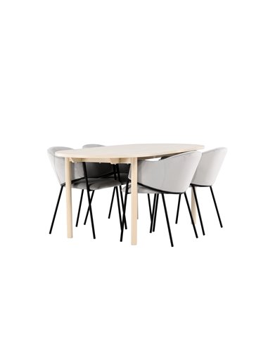 Matgrupp Andy med Evelina matstolar, 180 × 90 cm