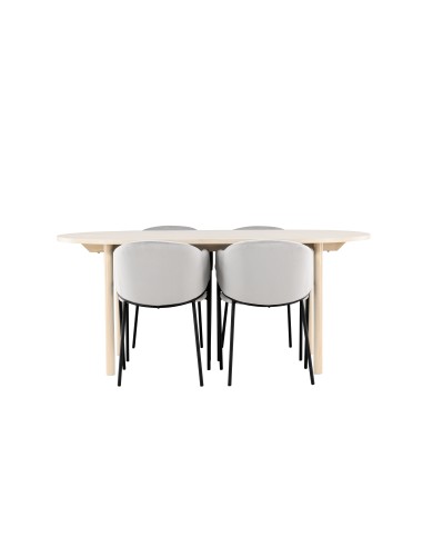 Matgrupp Andy med Evelina matstolar, 180 × 90 cm