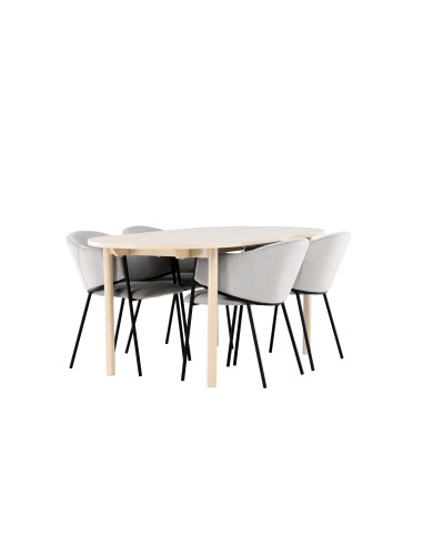 Matgrupp Andy med Evelina matstolar, 180 × 90 cm
