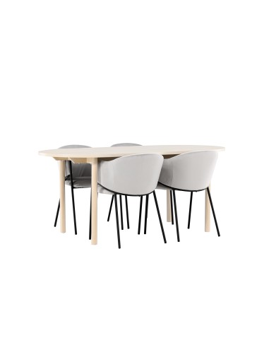Matgrupp Andy med Evelina matstolar, 180 × 90 cm