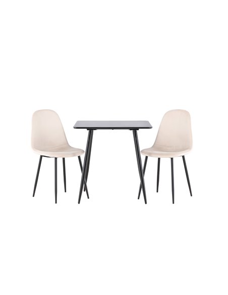 Matgrupp Polar med Polar matstolar, 75 × 75 cm