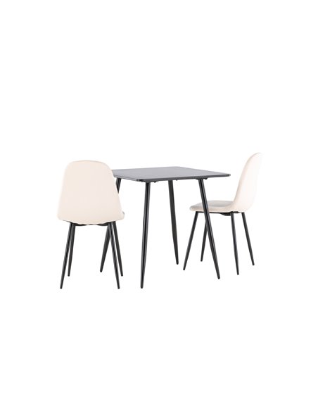Matgrupp Polar med Polar matstolar, 75 × 75 cm
