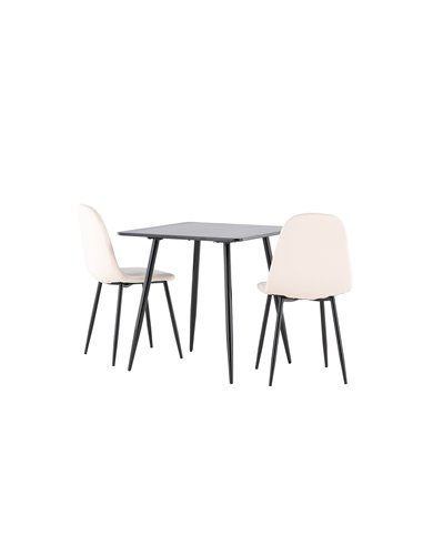Matgrupp Polar med Polar matstolar, 75 × 75 cm