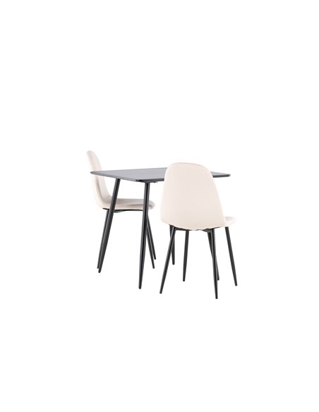 Matgrupp Polar med Polar matstolar, 75 × 75 cm