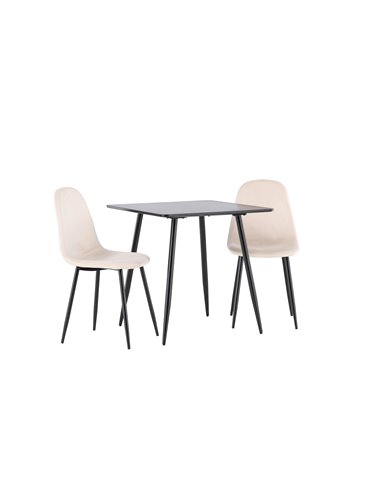 Matgrupp Polar med Polar matstolar, 75 × 75 cm