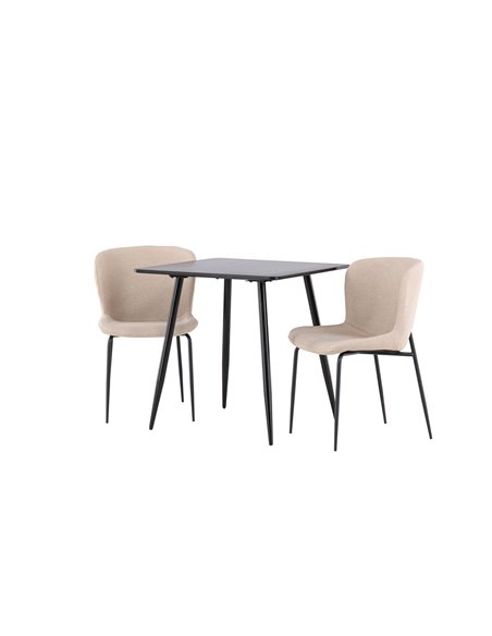 Matgrupp Polar med Modesto matstolar, 75 × 75 cm