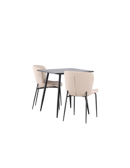Matgrupp Polar med Modesto matstolar, 75 × 75 cm