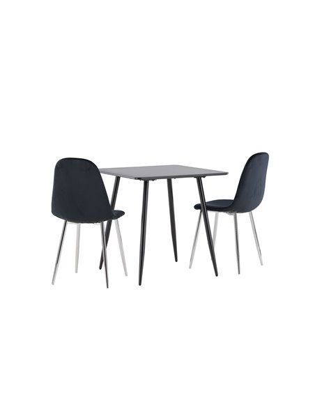 Matgrupp Polar med Polar matstolar, 75 × 75 cm