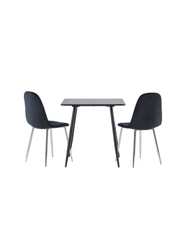 Matgrupp Polar med Polar matstolar, 75 × 75 cm
