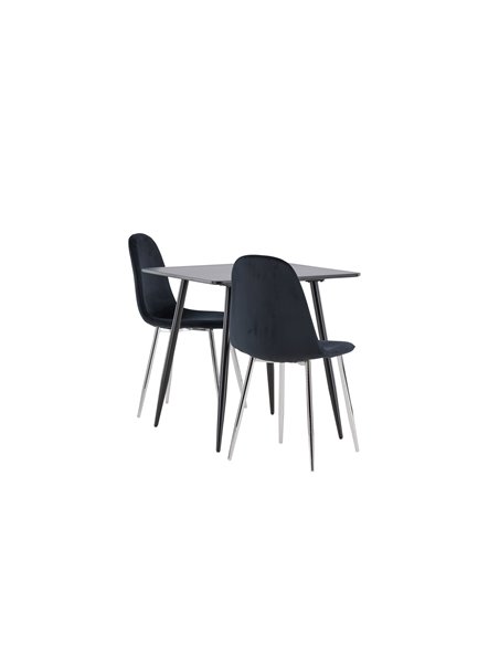 Matgrupp Polar med Polar matstolar, 75 × 75 cm