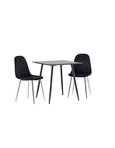 Matgrupp Polar med Polar matstolar, 75 × 75 cm