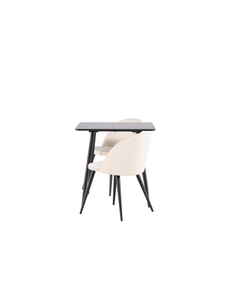 Matgrupp Polar med Velvet matstolar, 75 × 75 cm