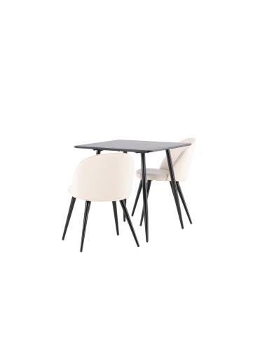 Matgrupp Polar med Velvet matstolar, 75 × 75 cm