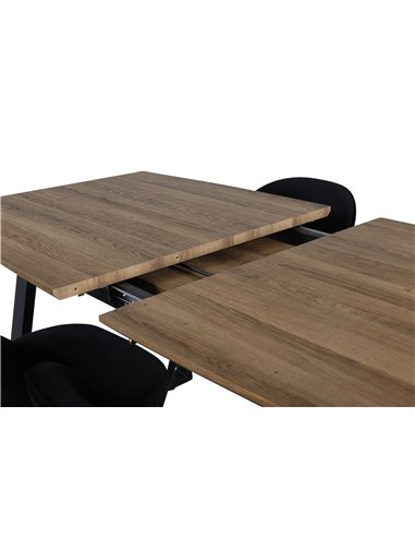 Matgrupp Inca med Velvet matstolar, 160 × 85 cm