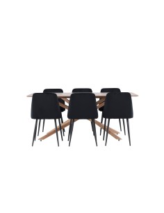 Matgrupp Piazza med Night matstolar, 180 × 90 cm