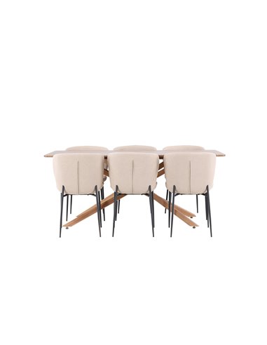 Matgrupp Piazza med Modesto matstolar, 180 × 90 cm