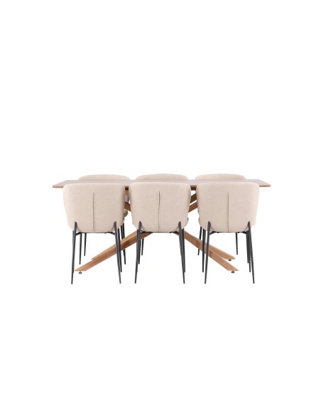 Matgrupp Piazza med Modesto matstolar, 180 × 90 cm