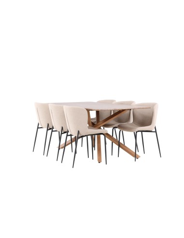 Matgrupp Piazza med Modesto matstolar, 180 × 90 cm
